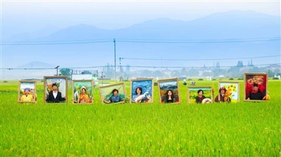 視覺沖擊力拉滿 在稻田里COS世界名畫